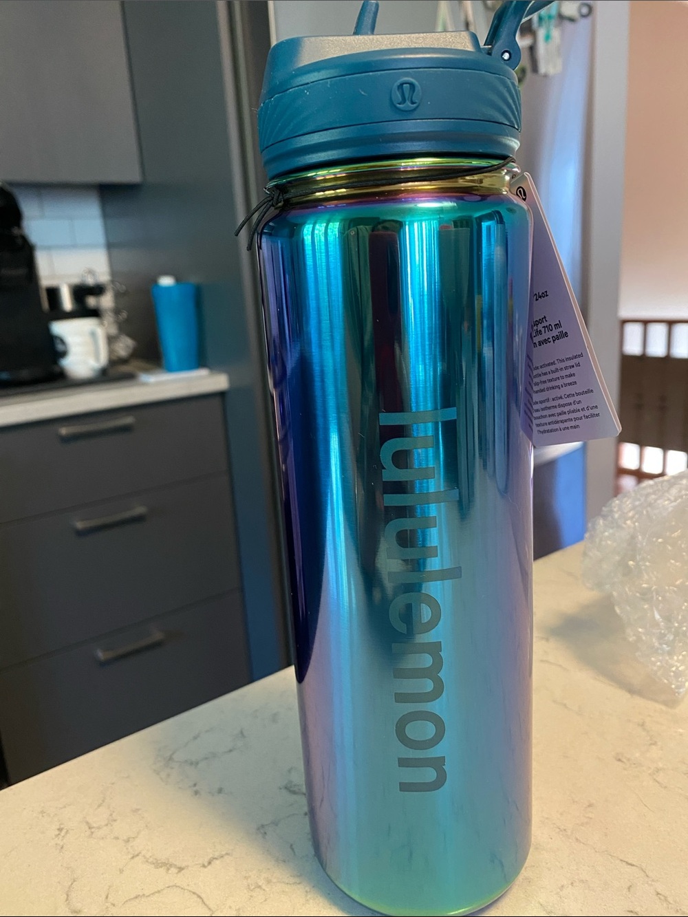 lululemon athletica Iridescent Metallic Bottle with Teal Lid NWT